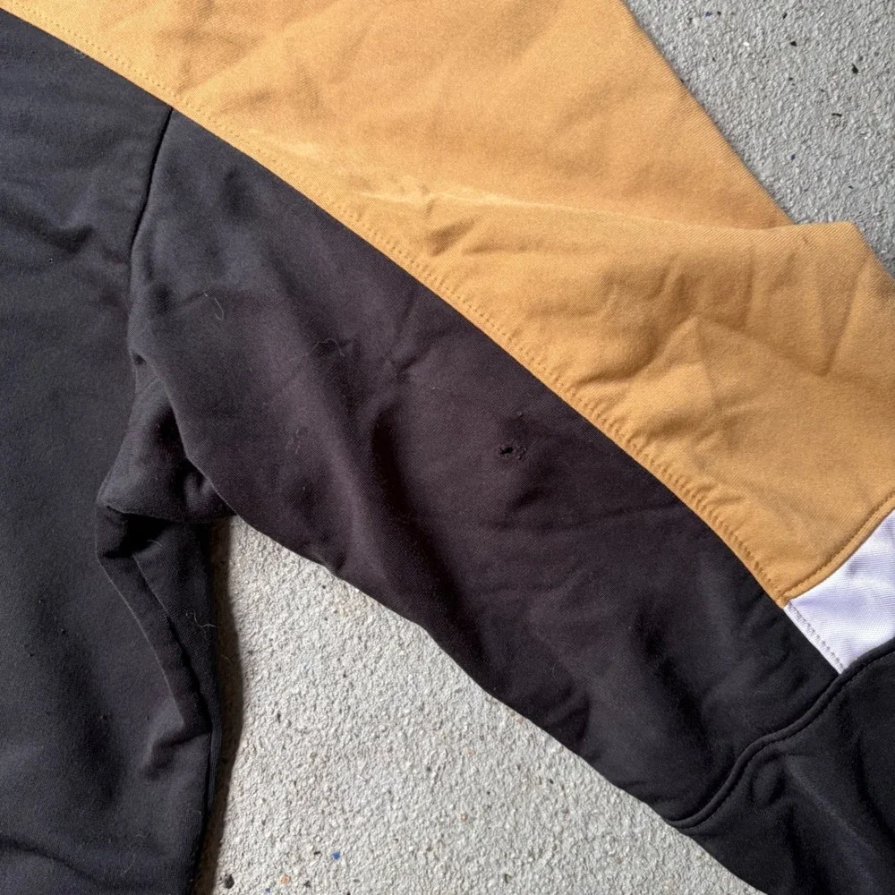 Jordan Mens Colorblock Track Jacket Black Tan White Jumpman Full Zip Large